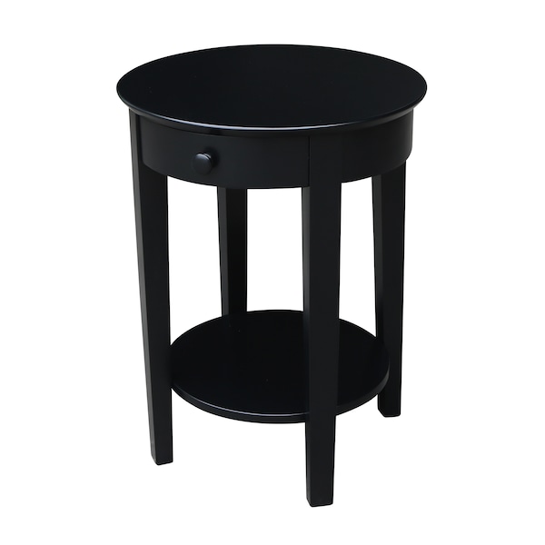 International Concepts Phillips Accent Table with Drawer, Black OT46-2128 - main